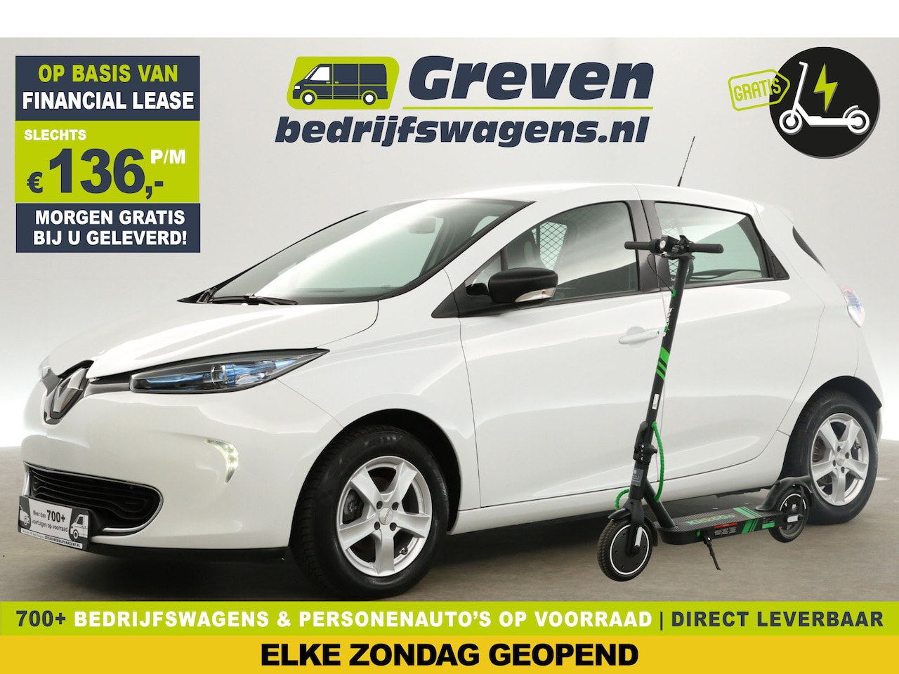 Renault Zoe - Cargo | Huur-accu | 40 kWh | GRATIS E-Step! | Grijs Kenteken | Elektrisch Automaat | 2 Per - AutoWereld.nl