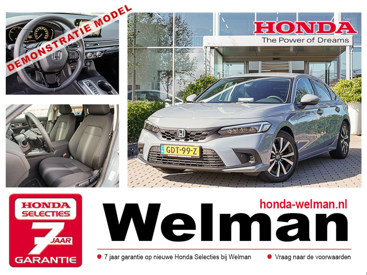 Honda Civic - 2.0i e:HEV ELEGANCE - DEMO - HYBRID - AUTOMAAT - AutoWereld.nl