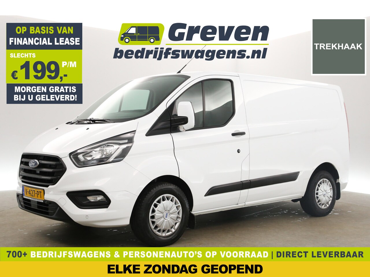 Ford Transit Custom - 280 2.0 TDCI L1H1 Airco Cruise LED PDC 3 Persoons Elektrpakket Trekhaak - AutoWereld.nl