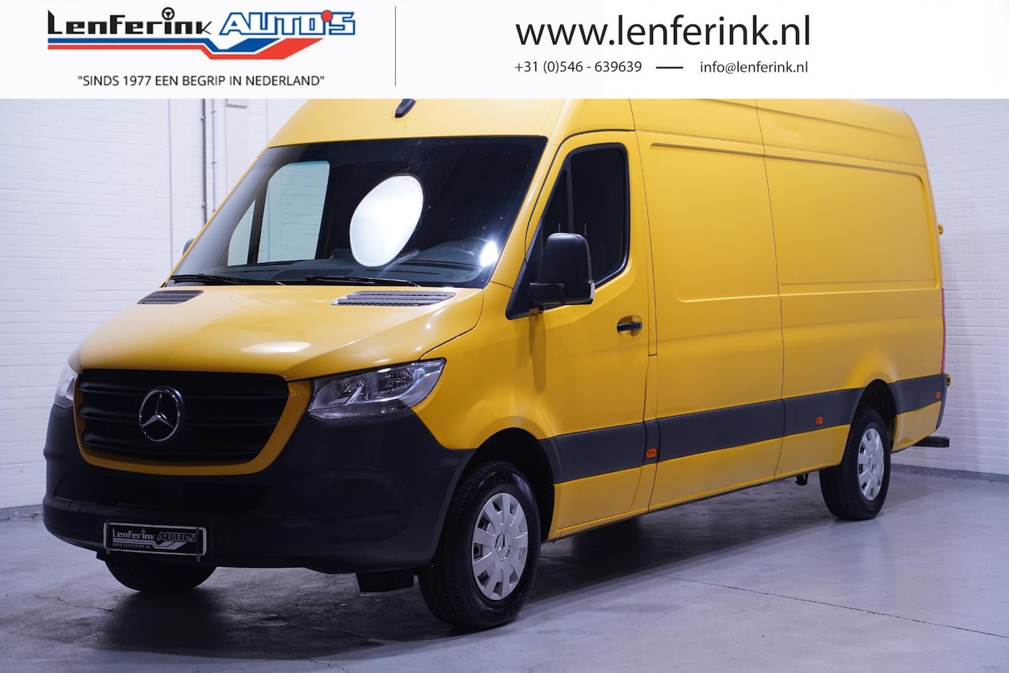 Mercedes-Benz Sprinter - 316 CDI 163 pk L3H2 Automaat DHL Geel NL Auto Airco, Camera, Cruise control, Opstap achter - AutoWereld.nl