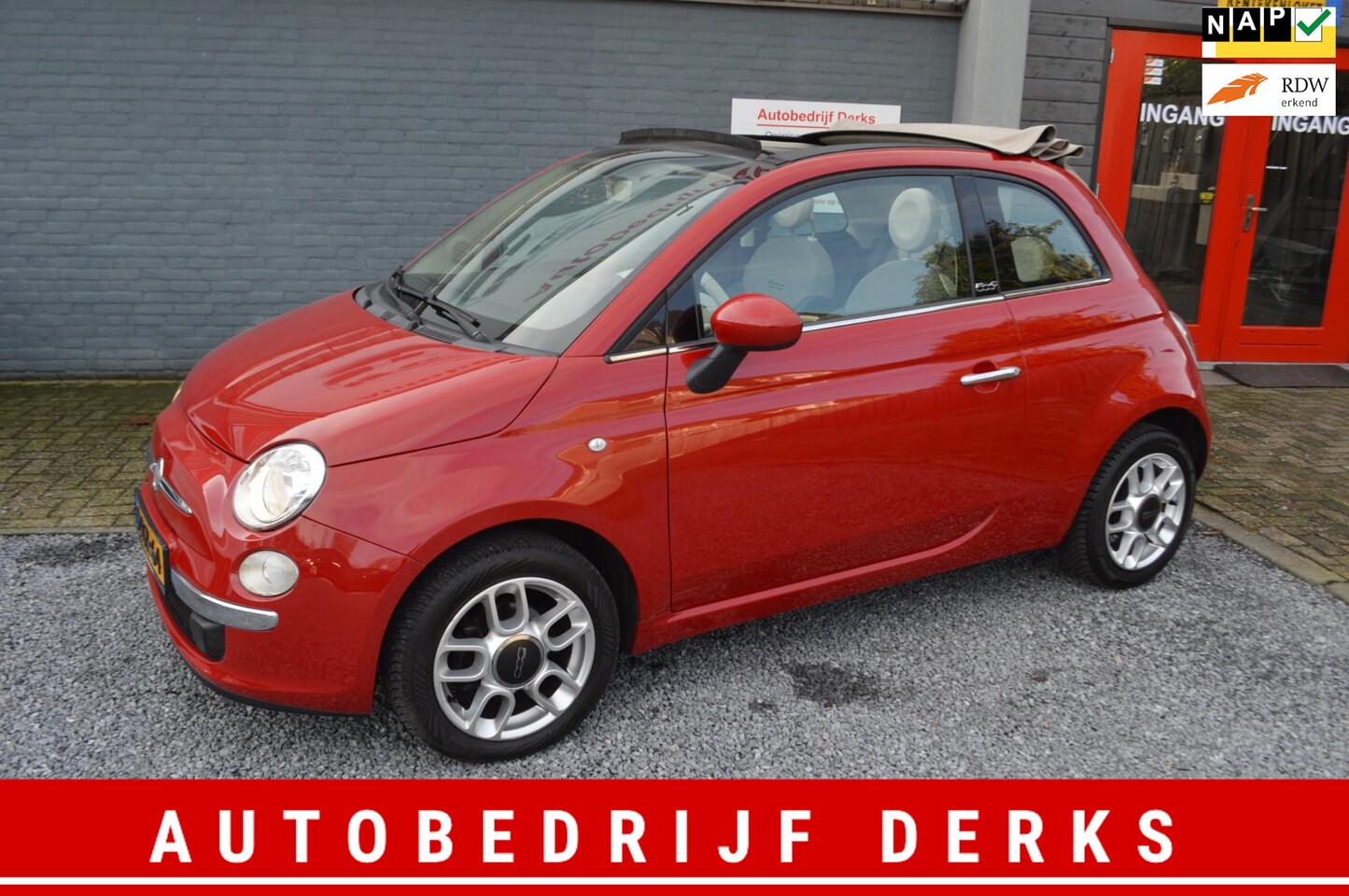 Fiat 500 C - 1.2 Lounge Airco Cabriodak Stuurbekrachtiging Garantie - AutoWereld.nl