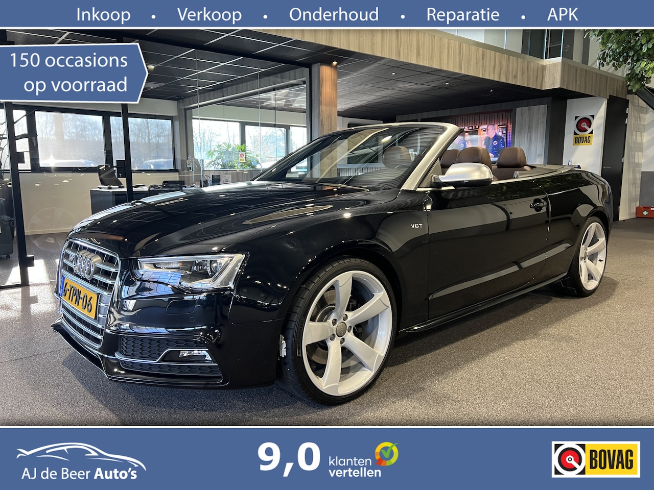 Audi A5 Cabriolet - 3.0 TFSI S5 quattro Pro Line Bruin Leder | Stoelverwarming | Nekverwarming | Gekoelde stoe - AutoWereld.nl