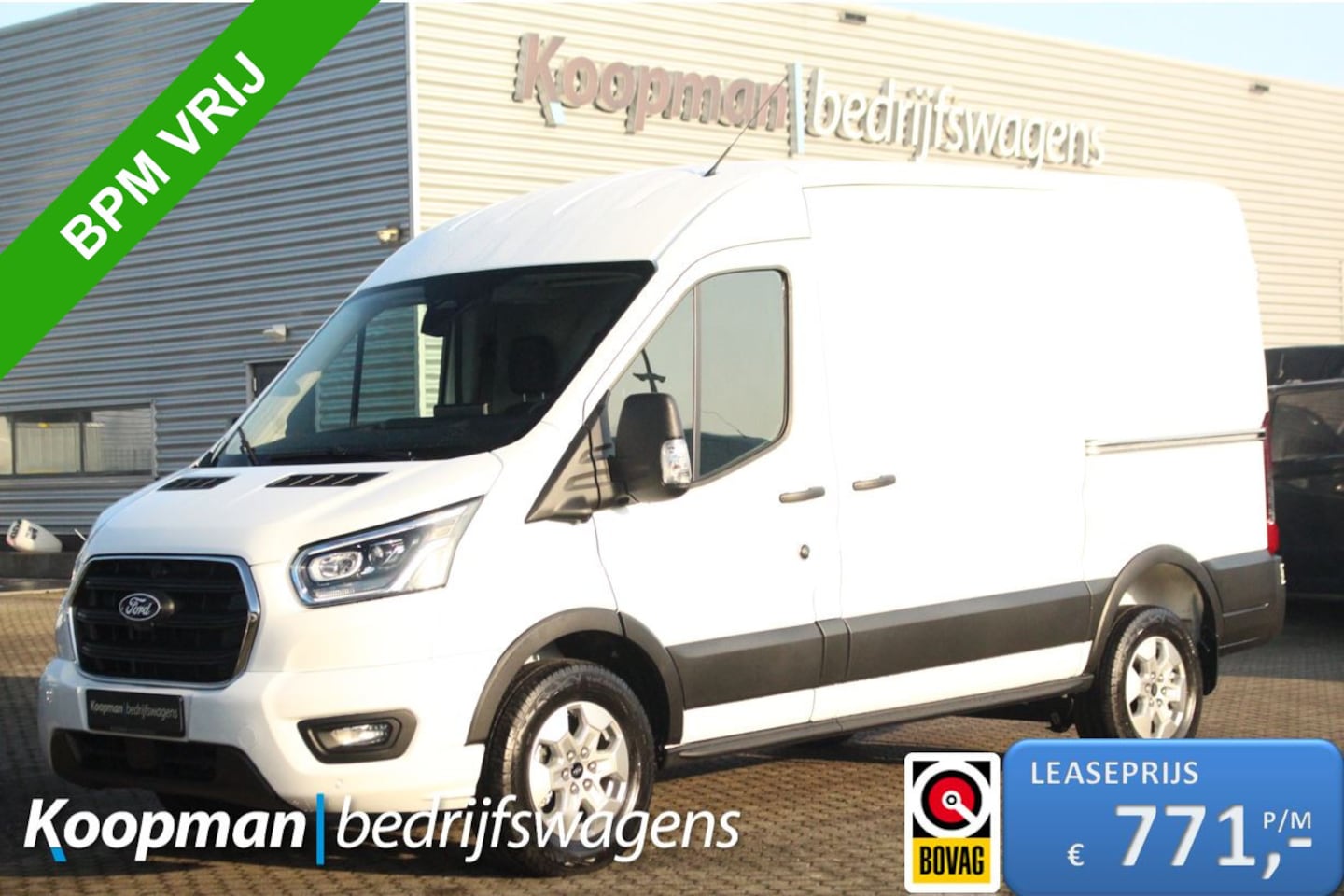 Ford Transit - 350 2.0TDCI 165pk L2H2 Limited | Automaat | L+R Zijdeur | 360° Camera | Adap. Cruise | Car - AutoWereld.nl