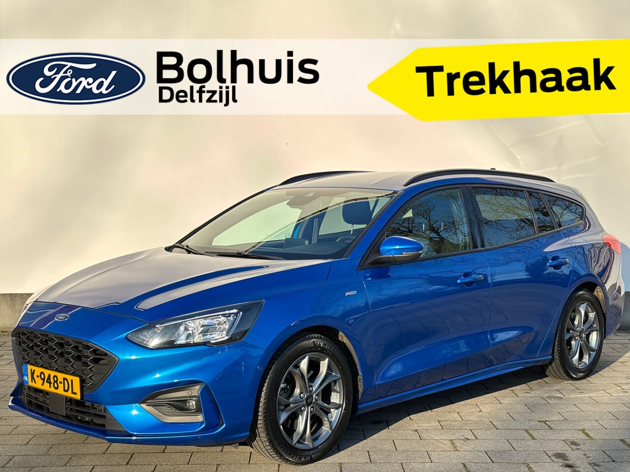 Ford Focus Wagon - EcoBoost Hybrid 125 pk ST Line | Trekhaak | Camera | LED | Navi | Clima | Cruise | Keyless - AutoWereld.nl