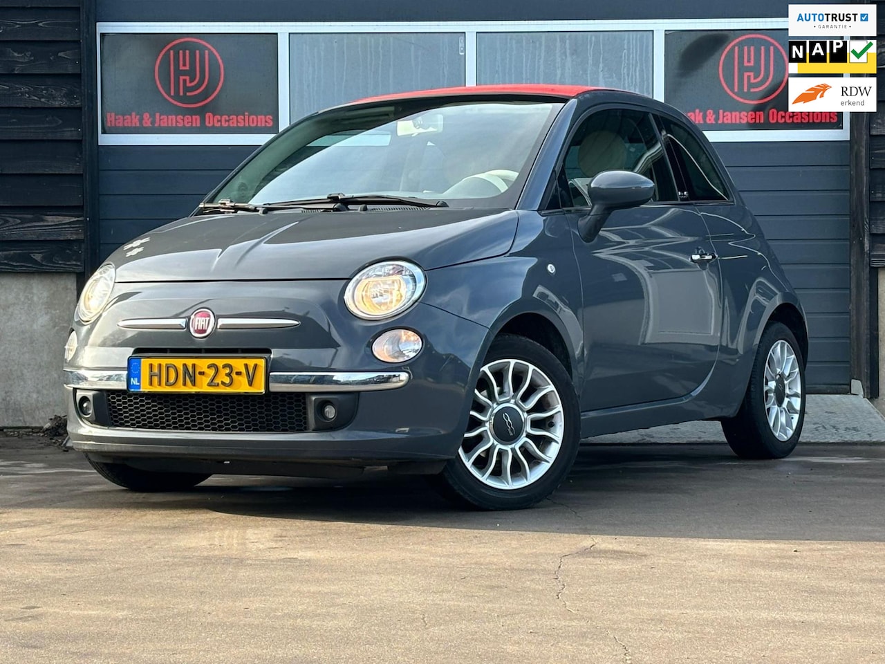 Fiat 500 - 1.2 Lounge - Cabrio - Airco - Elek Ramen - AutoWereld.nl