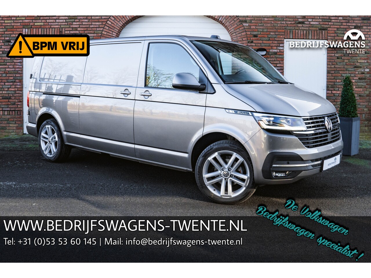 Volkswagen Transporter - T6.1 BULLI 2.0 TDI 150PK DSG L2H1 DUB/CAB | NAVI | ACC | LED | Trekhaak | LEDER | - AutoWereld.nl