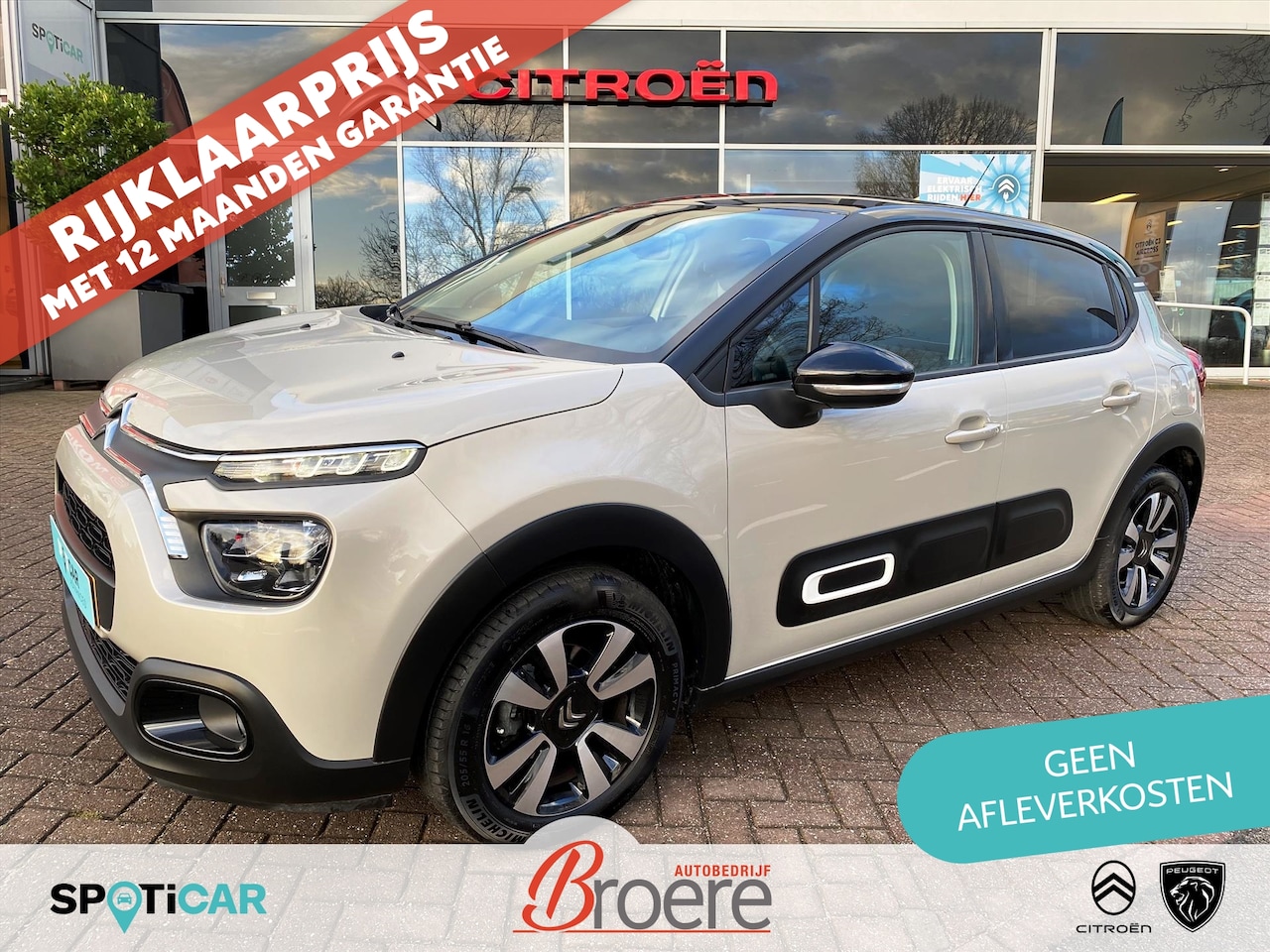 Citroën C3 - 1.2 83pk Shine | parkeersensoren, navigatie, dab, apple, android, 16 inch velgen, climate- - AutoWereld.nl