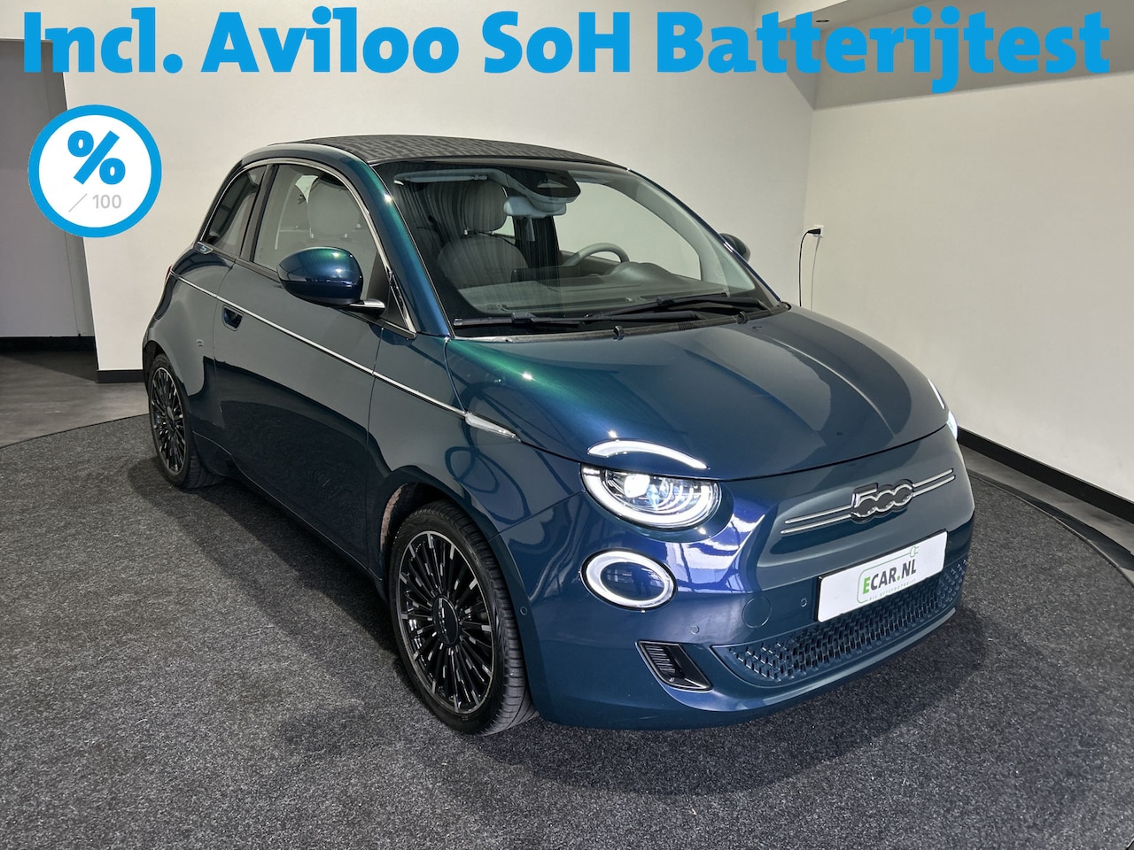 Fiat 500 C - La Prima 42 kWh | Camera | Lederen Bekleding | Navi SoH (batterijcheck) 90,20 % score! - AutoWereld.nl