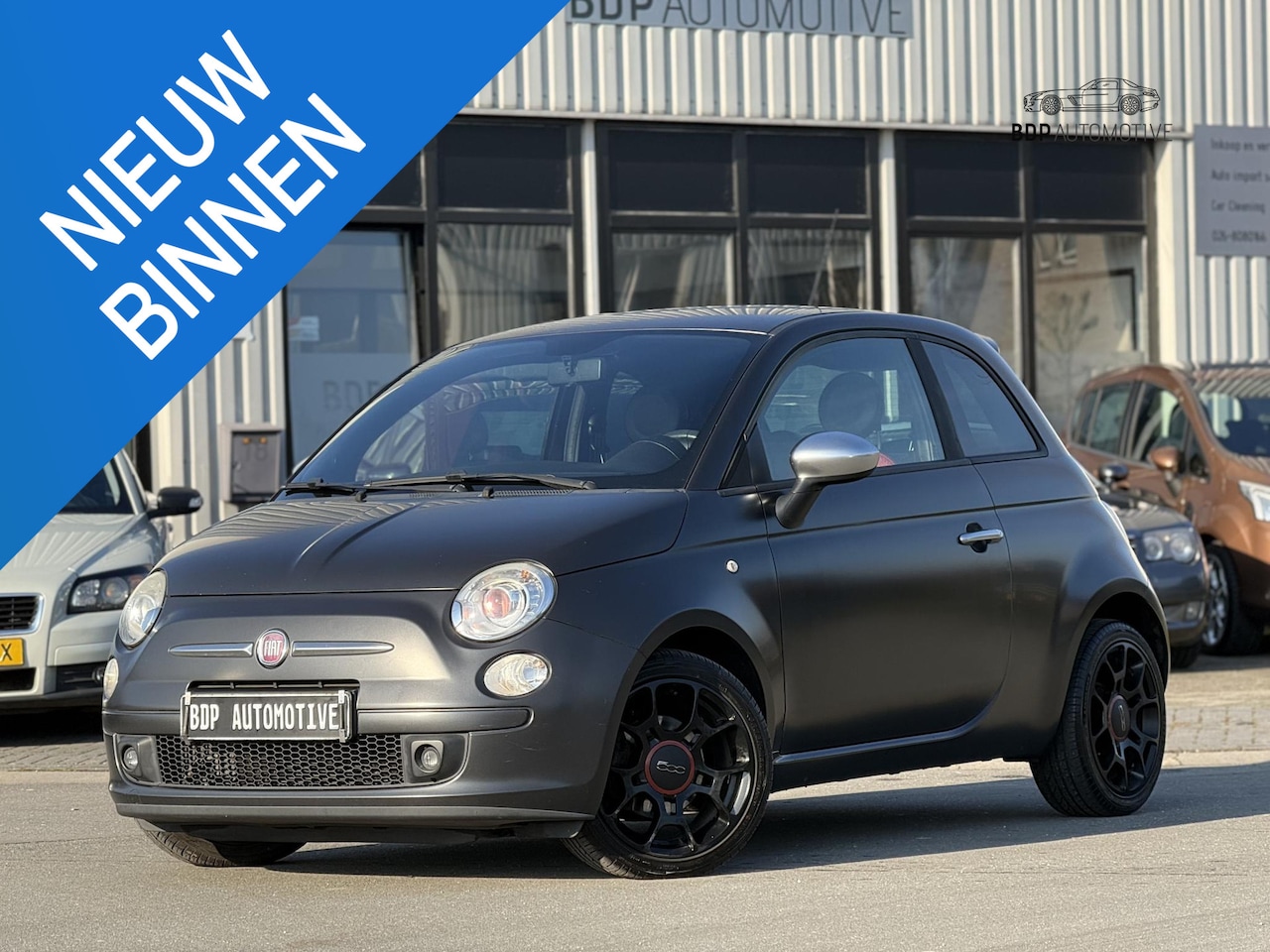 Fiat 500 - 0.9 TwinAir Blackjack LEER/CLIMATE CONTROLE/MAT ZWART/LM VELGEN - AutoWereld.nl