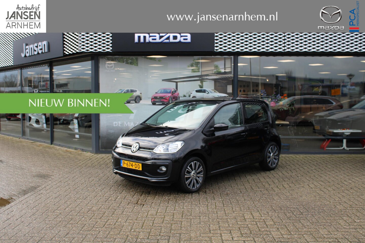 Volkswagen Up! - 1.0 BMT high up! Automaat, Leder, Cruise, Stoelverwarming, LMV 16 Inch, 5 deurs, Airco - AutoWereld.nl