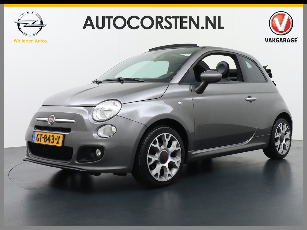 Fiat 500 C - Turbo 500S 81pk Cabrio Leder Ecc Pdc Asr Centrale vergrendeling afstand bediend Elektrisch - AutoWereld.nl