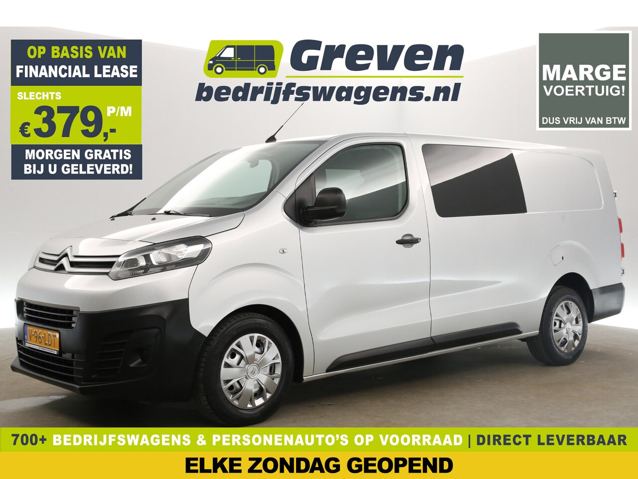 Citroën Jumpy - 2.0 BlueHDI L3H1 Marge Dubbele Cabine 5 Persoons Clima Carplay Cruise Navi PDC Trekhaak - AutoWereld.nl