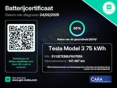 Tesla Model 3 - Long Range AWD 75 kWh 86% SOH Trekhaak (1.000kg)