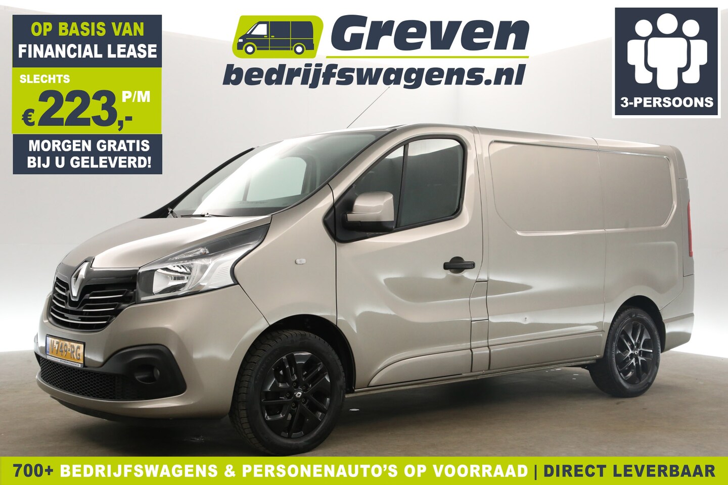 Renault Trafic - 1.6 dCi T27 L1H1 145PK Airco Cruise Navigatie PDC Trekhaak 3 Persoons 17"LMV - AutoWereld.nl