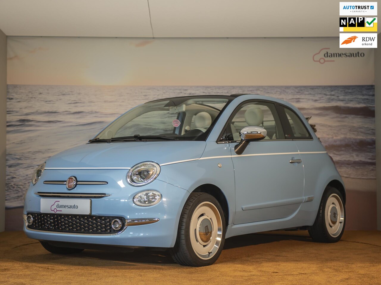 Fiat 500 C - 0.9 Turbo Spiaggina 58|Eerste eigenaar| Lage KM stand| unieke auto - AutoWereld.nl