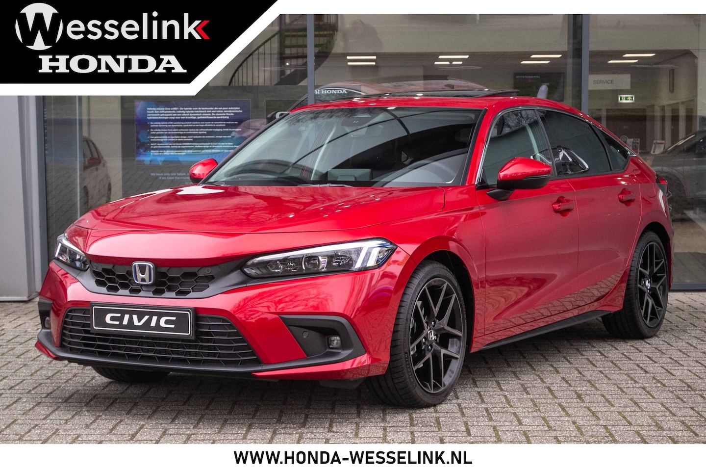 Honda Civic - 2.0 e:HEV Advance - Cons. prijs rijklaar | Schuifdak | Navi | Leder - AutoWereld.nl