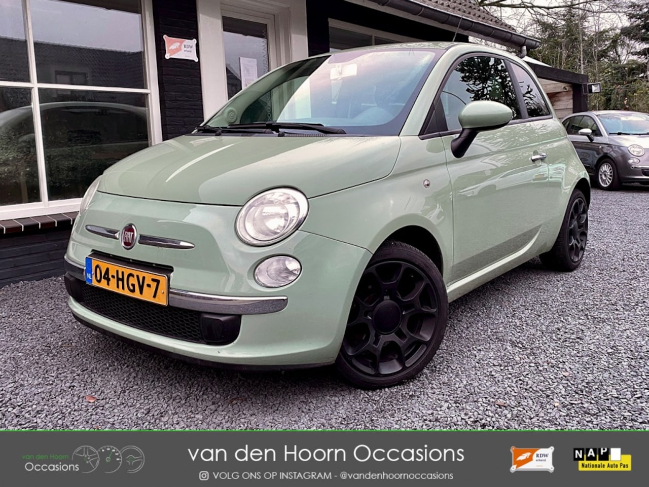 Fiat 500 - 1.2 Pistache Groen CLIMA | AIRCO | NAP | HALFLEDER - AutoWereld.nl