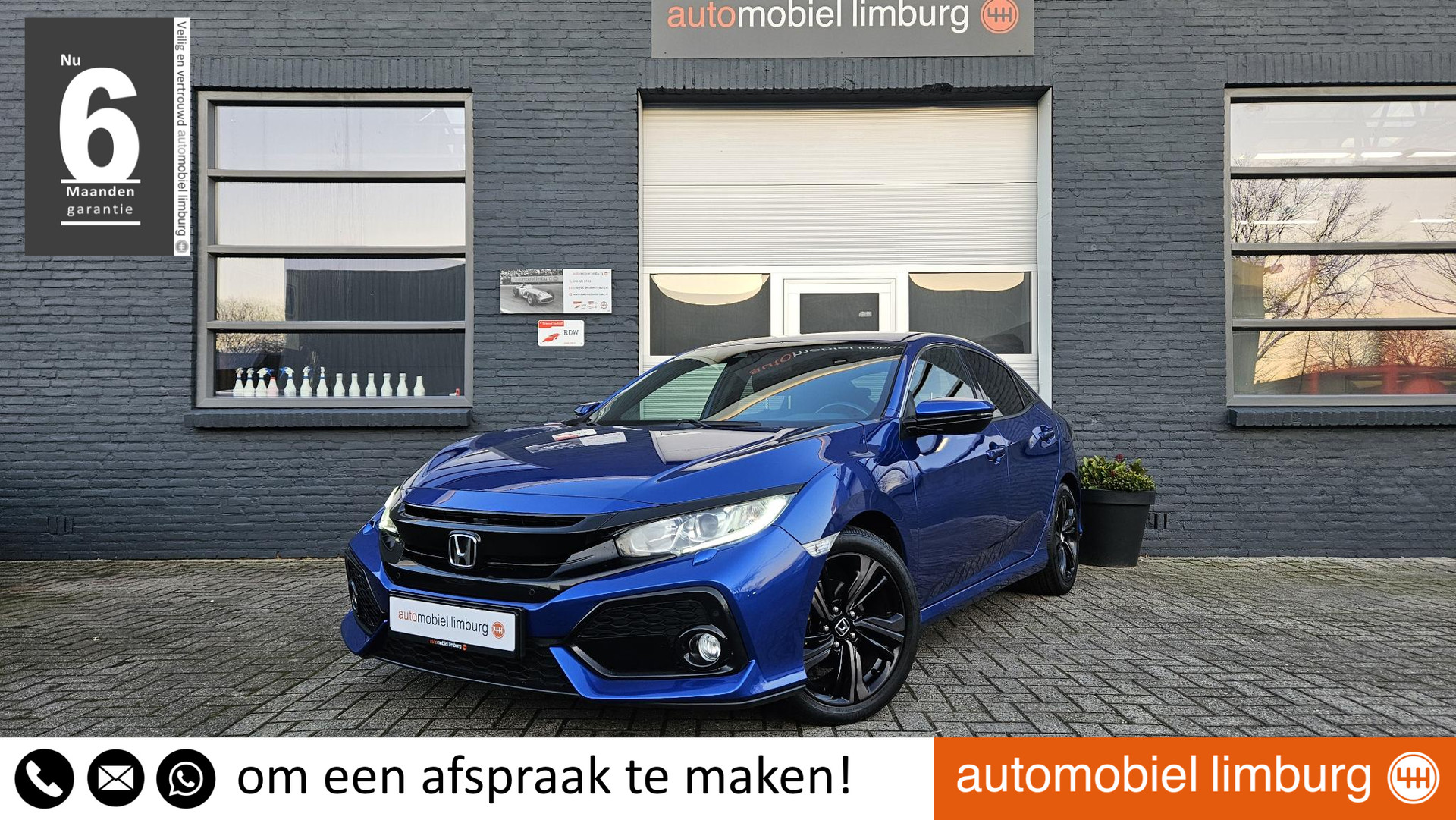 Honda Civic - 1.0 i-VTEC Elegance | SPORTY BLUE | VOLLEDIGE ONDERHOUDSHISTORIE - AutoWereld.nl