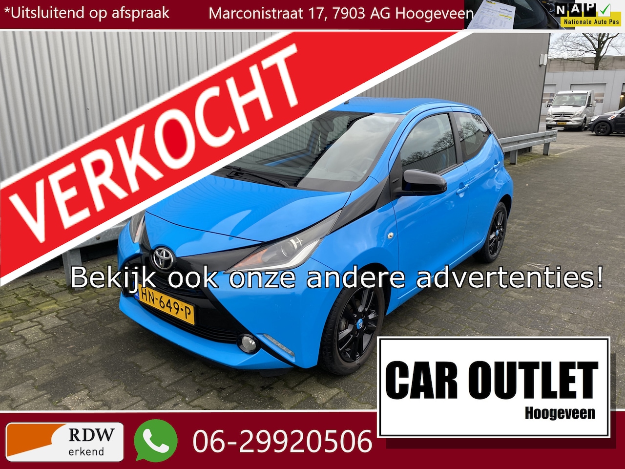 Toyota Aygo - 1.0 VVT-i x-cite A/C, Bluetooth, USB, CC, Cam, LED, LM, z.g.a.n. APK – Inruil Mogelijk – - AutoWereld.nl