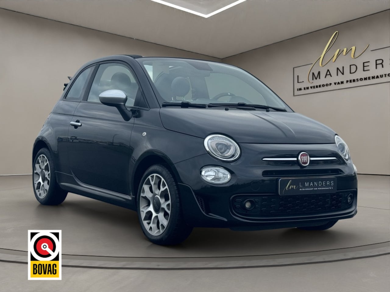 Fiat 500 C - 1.2 Rockstar 2019 ZWART | Cabrio | Apple CarPlay | Airco - AutoWereld.nl