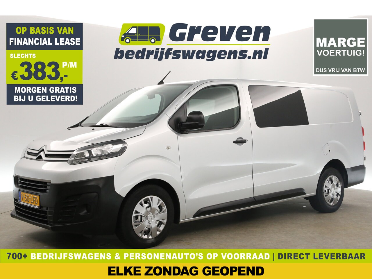 Citroën Jumpy - 2.0 BlueHDI L3H1  | MARGE! | Dubbele Cabine | 5 Persoons | Airco Cruise Carplay Trekhaak N - AutoWereld.nl