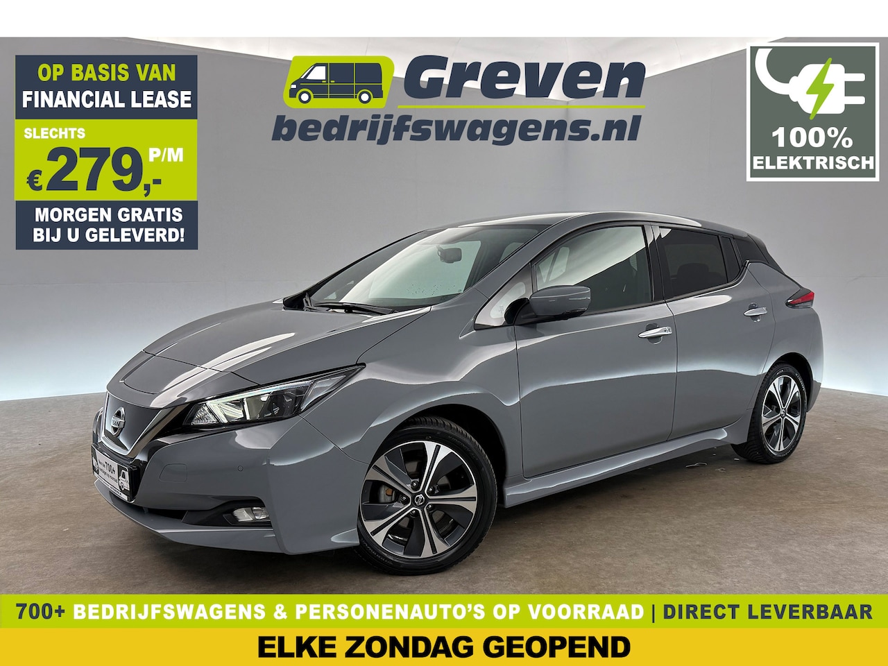 Nissan LEAF - 40 kWh N-Connecta Elektrisch 360Camera LED Stoel/Stuurverwarming Clima LED Navi PDC 17"LMV - AutoWereld.nl