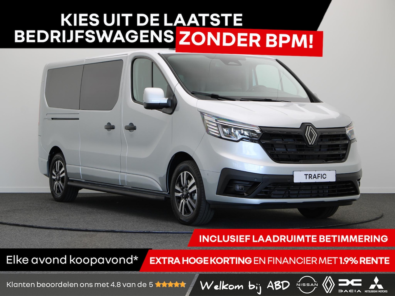 Renault Trafic - 2.0 Blue dCi 150 EDC T30 L2H1 Extra | Anniversary | Sidebars | Zwarte logo's | Glasslook | - AutoWereld.nl