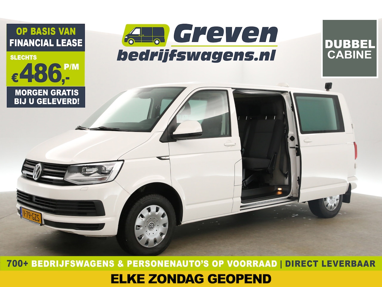 Volkswagen Transporter - 2.0 TDI L2H1 | Dubbele Cabine | 5 Persoons | 150PK DSG 2xSchuifdeur Trekhaak Airco Cruise - AutoWereld.nl