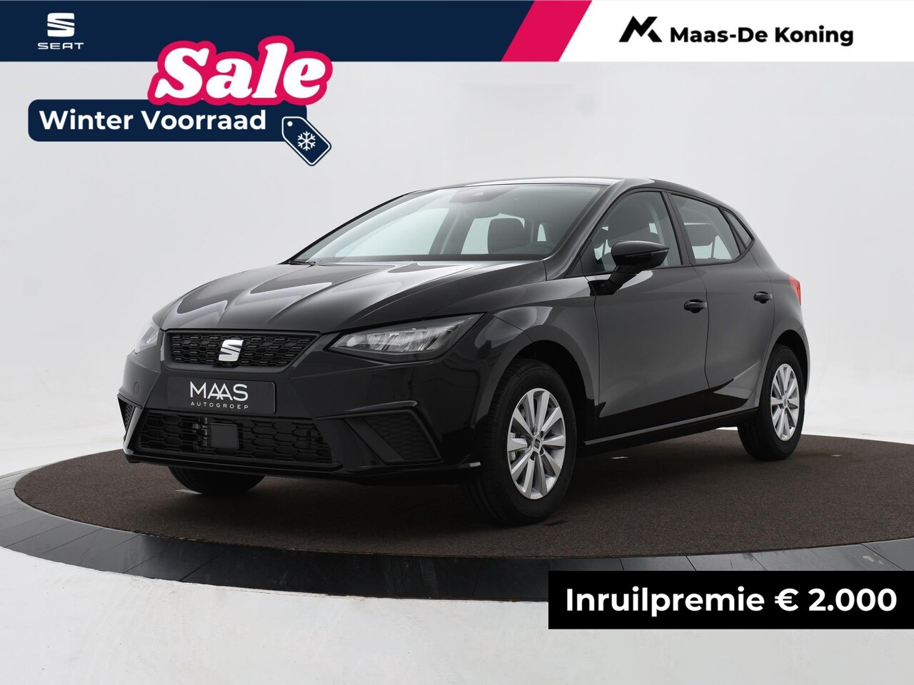 Seat Ibiza - Style Plus 1.0 95 pk TSI Hatchback 5 deurs | Midnight black | Parkeersensoren achter | App - AutoWereld.nl