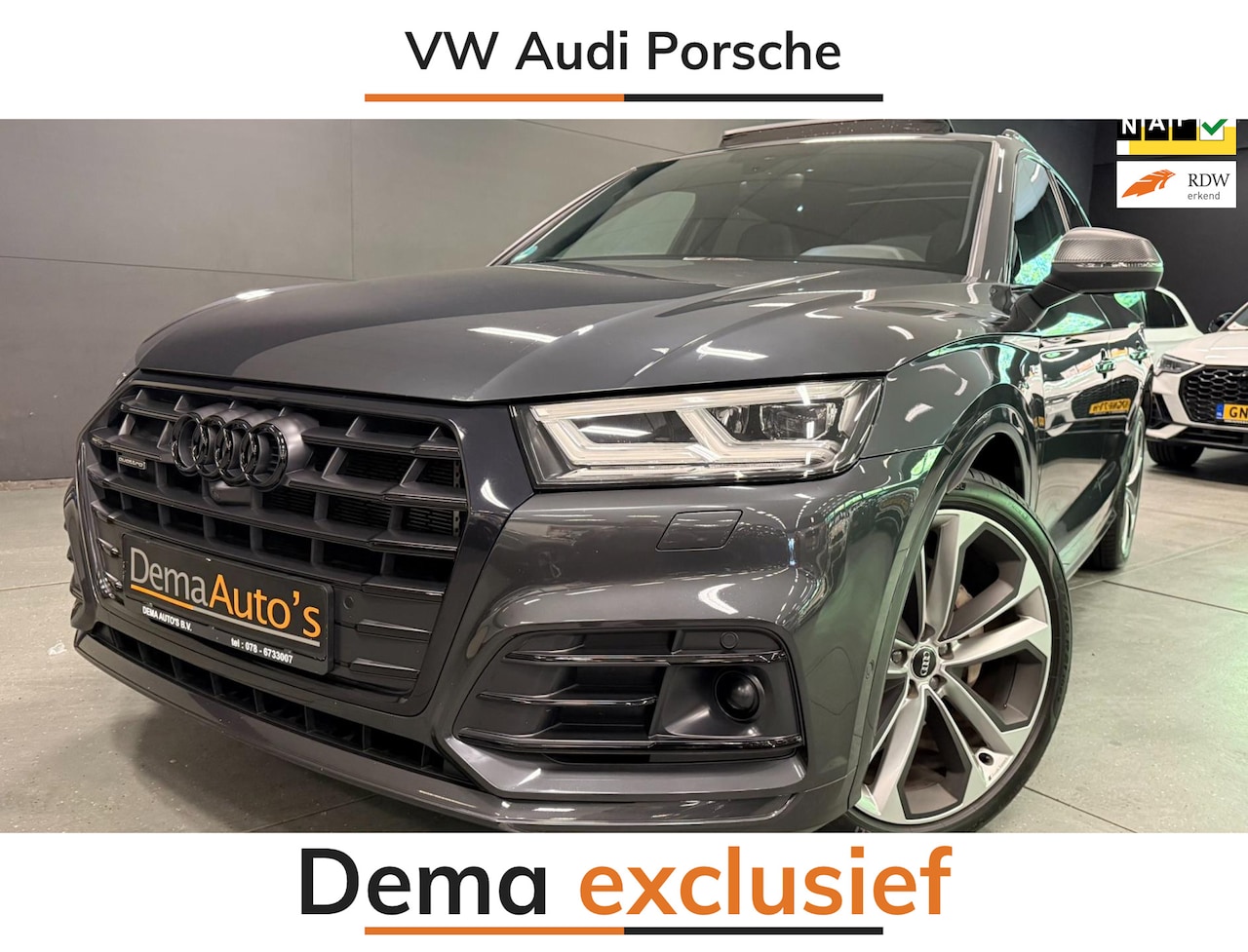 Audi Q5 SQ5 - 55 TFSI e PACK 367PK 21'' RS-LEDER BLACK-LINE 3XS-LINE PANO/B&O/V-COCKPIT/DAB/SFEERVERLICH - AutoWereld.nl