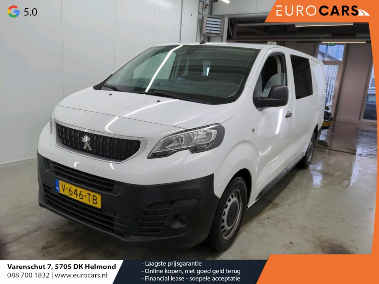 Peugeot Expert - 231L 2.0 BlueHDI 120PK DC Premium Airco Navi Carplay PDC Achter Cruise Control 6 Persoons - AutoWereld.nl