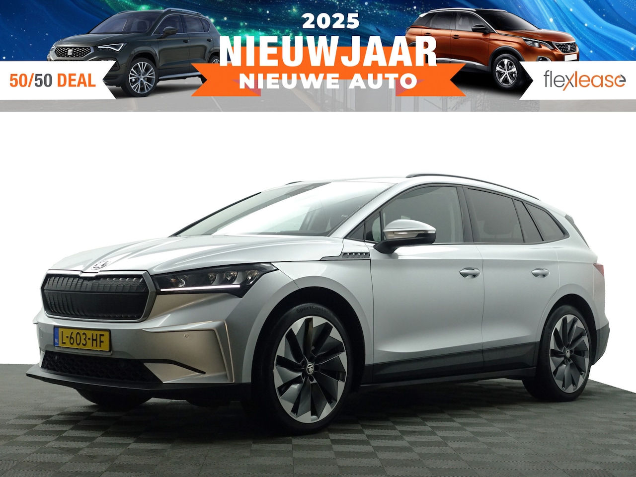 Skoda Enyaq iV - 60 Sportline Aut- Leder RS Interieur, Memory, Head Up, Ada Cruise, Sfeerverlichting, Camer - AutoWereld.nl