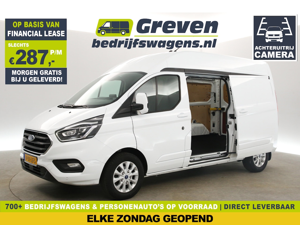 Ford Transit Custom - 300 2.0 TDCI L2H2 Trend 170PK Airco Cruise Carplay Cruise LED 2xSchuifdeur Trekhaak Stoelv - AutoWereld.nl