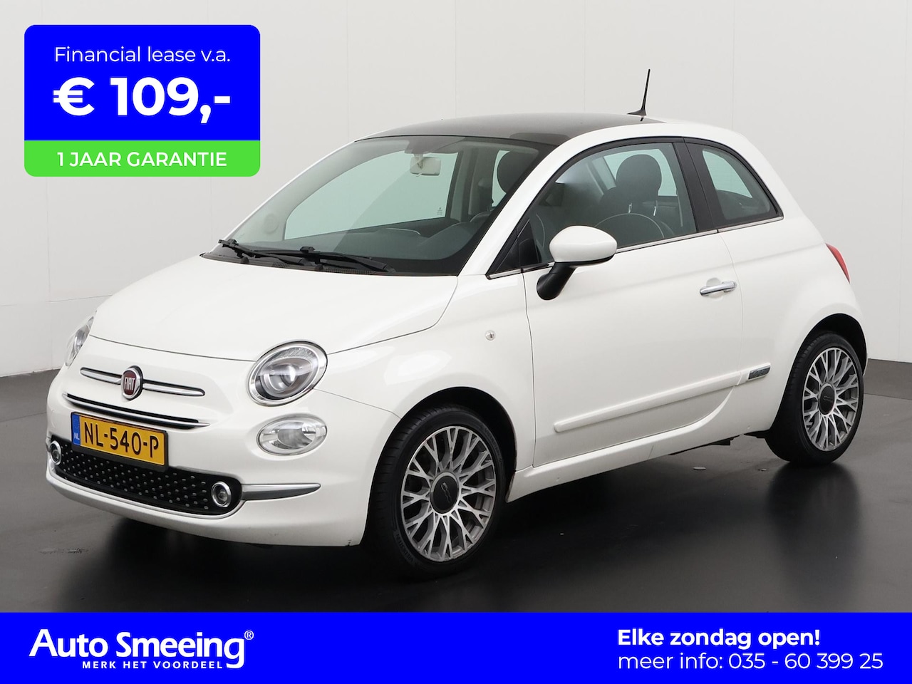 Fiat 500 - 1.2 Lounge | Panoramadak | Navigatie | Zondag Open! - AutoWereld.nl