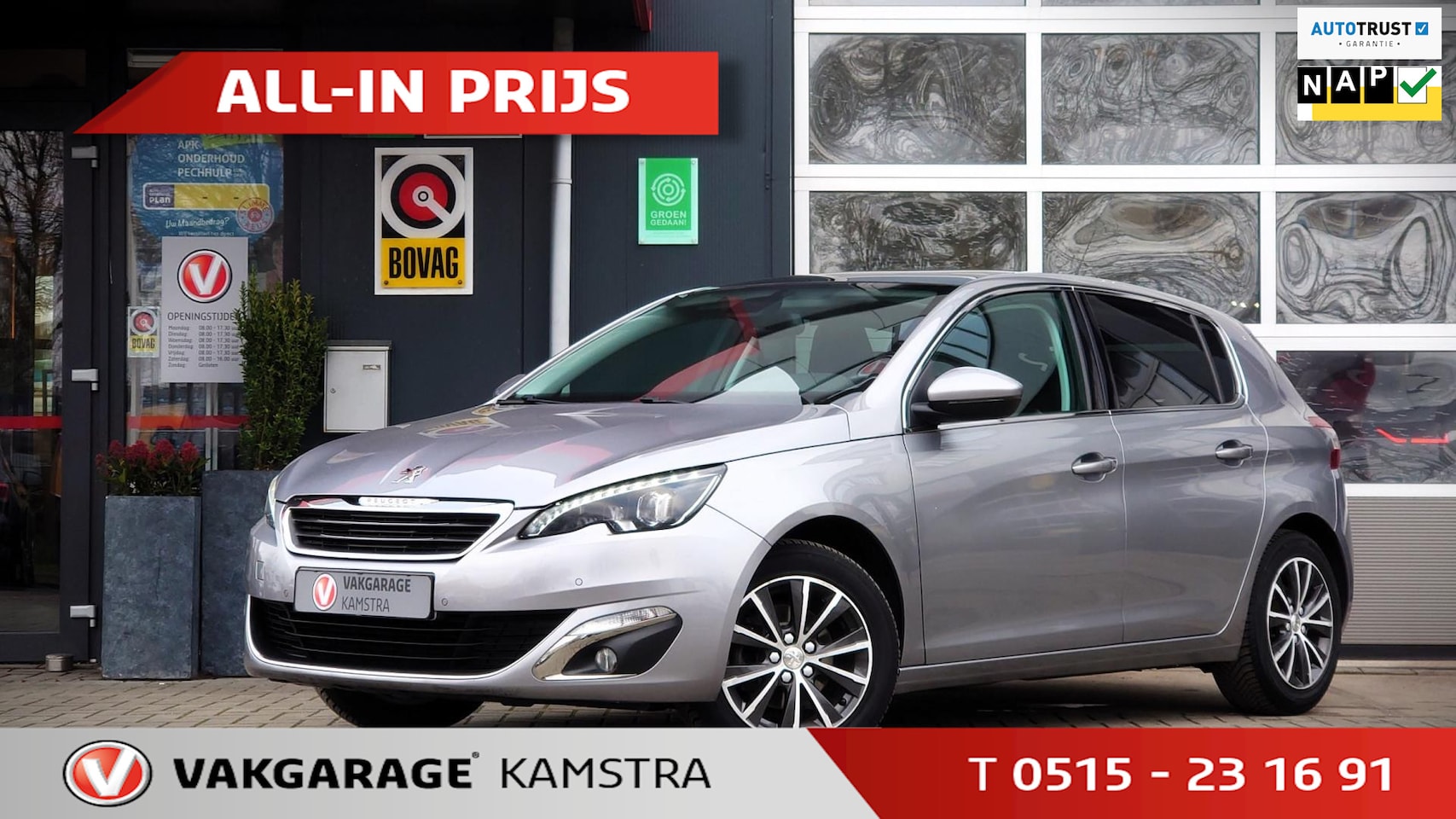 Peugeot 308 - 1.2 PureTech Prem. Panodak/Navi/PDC/Clima/Cruise - AutoWereld.nl