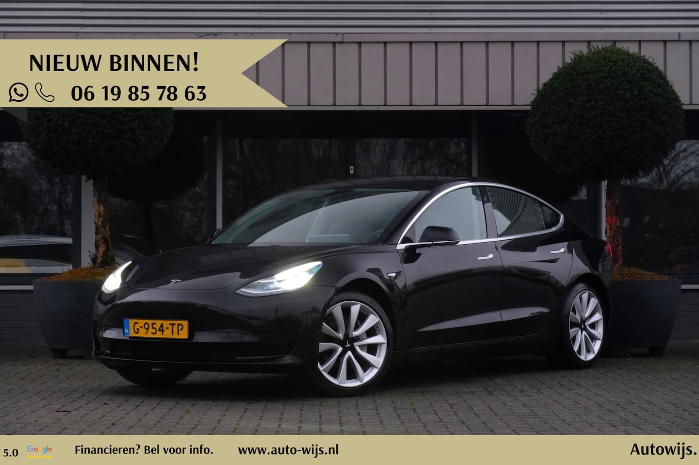 Tesla Model 3 - Standard RWD Plus 60 kWh|AUTOPILOT|104DKM|Zwart Leder|LM-VELG - AutoWereld.nl