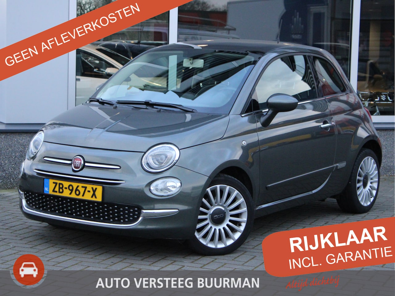 Fiat 500 - 0.9 TwinAir Turbo Lounge Automaat Panoramadak, Cruise en Climate Control, Navigatie, Bluet - AutoWereld.nl