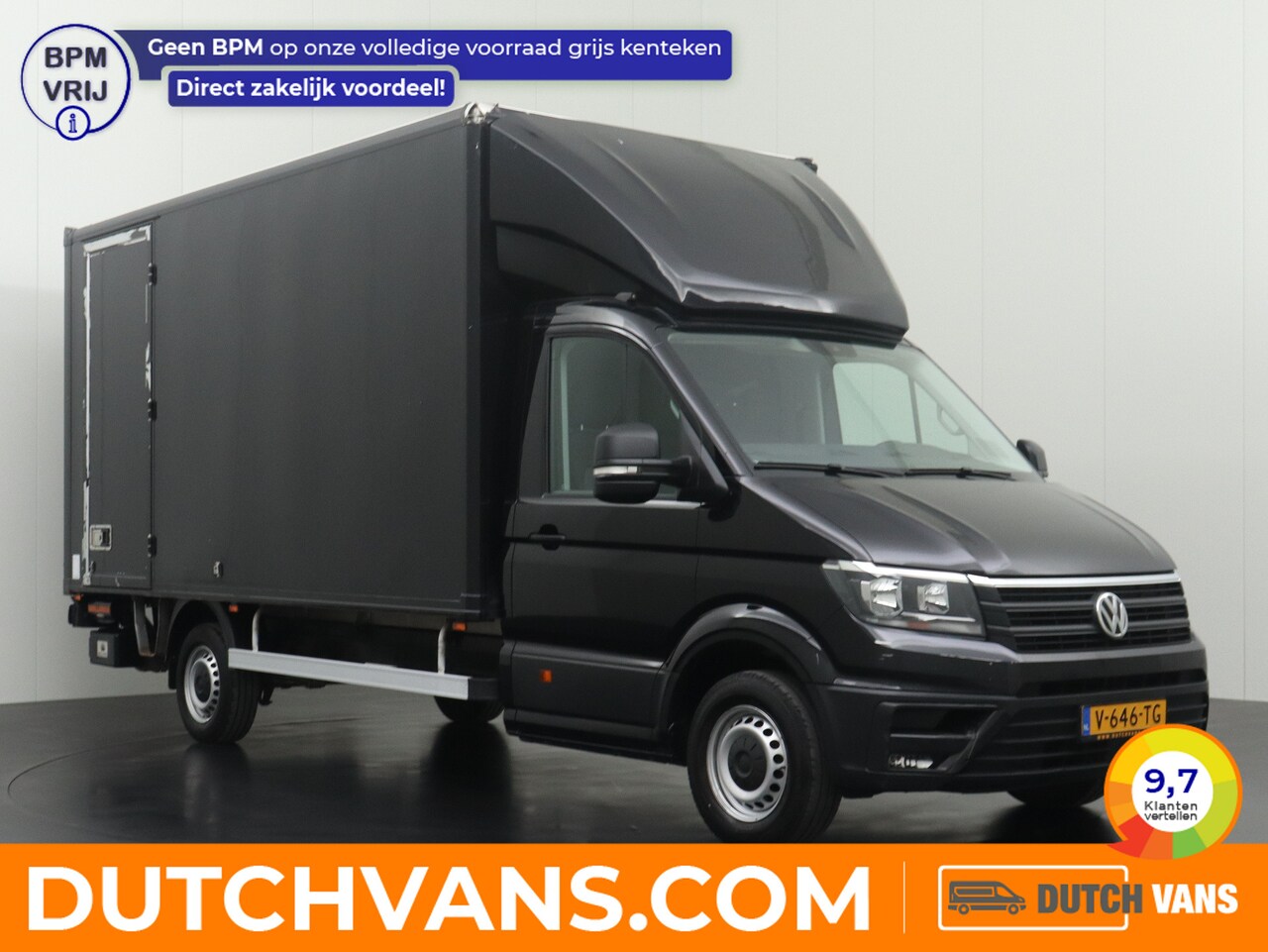 Volkswagen Crafter - 2.0TDI Bakwagen+Laadklep | 4,55 Mtr Laadlengte | Navigatie | Dakspoiler | Airco | Zijdeur - AutoWereld.nl