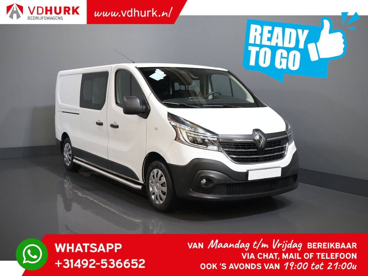 Renault Trafic - 2.0 dCi 120 pk L2 Ready2Go DC Dubbel Cabine/ LED/ 2x schuifdeur/ Sidebars/ Carplay/ Climat - AutoWereld.nl