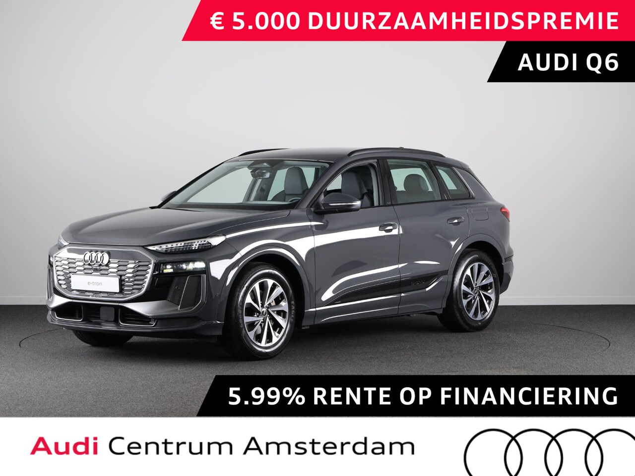 Audi Q6 e-tron - Advanced edition perf 225kW/306pk 100Kwh Ha Tech Plus pakket, sportstoelen met leder, omge - AutoWereld.nl