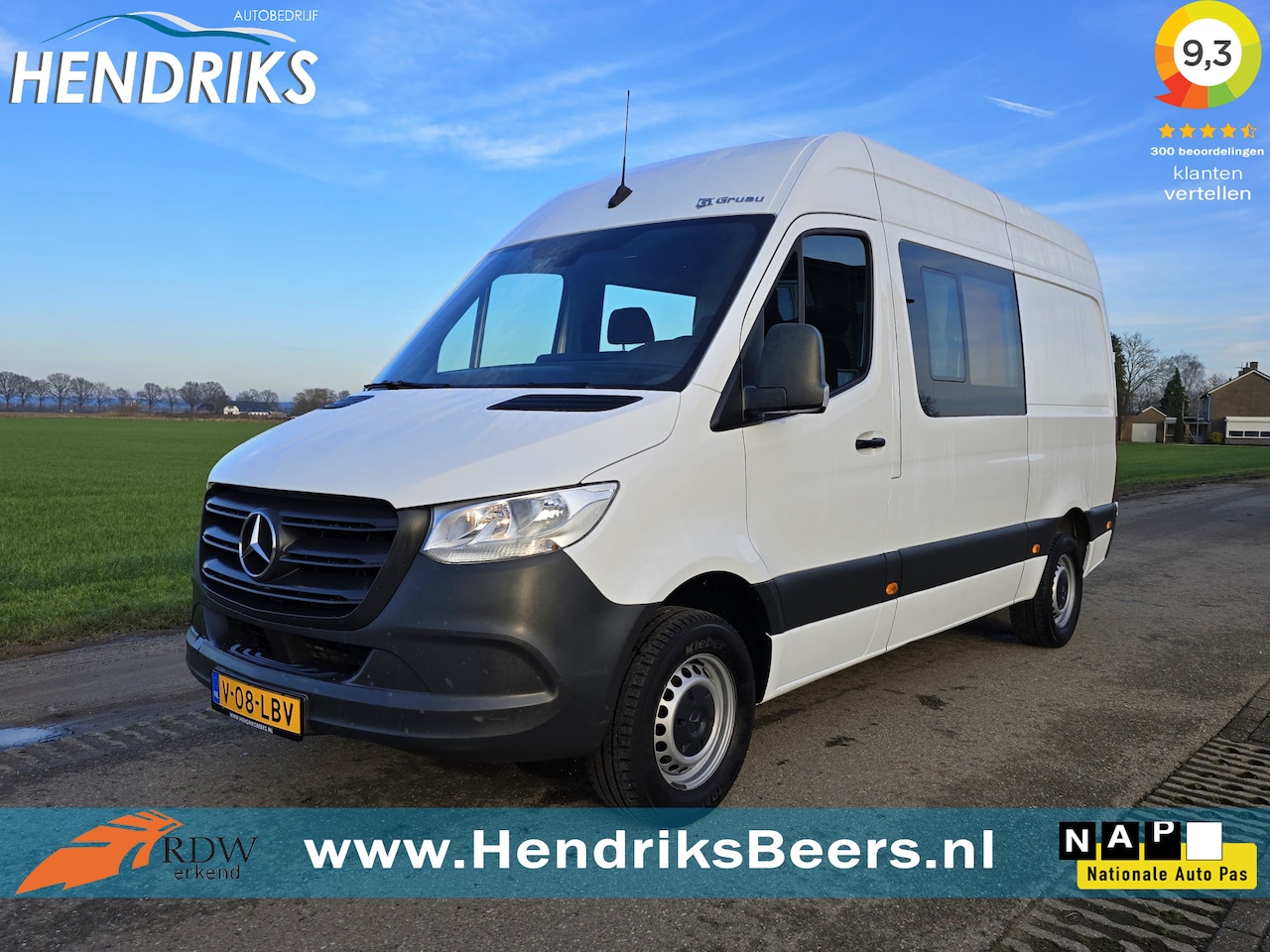 Mercedes-Benz Sprinter - 314 2.2 CDI L2 H2 Dubbele Cabine - 140 Pk - Euro 6 - Airco - Cruise Control - AutoWereld.nl