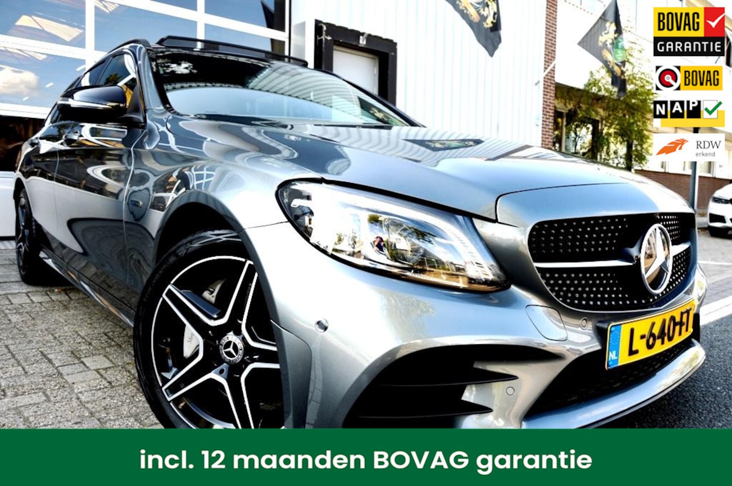 Mercedes-Benz C-klasse Estate - 300 e AMG 360º/LEER/NAVI/PANO - AutoWereld.nl