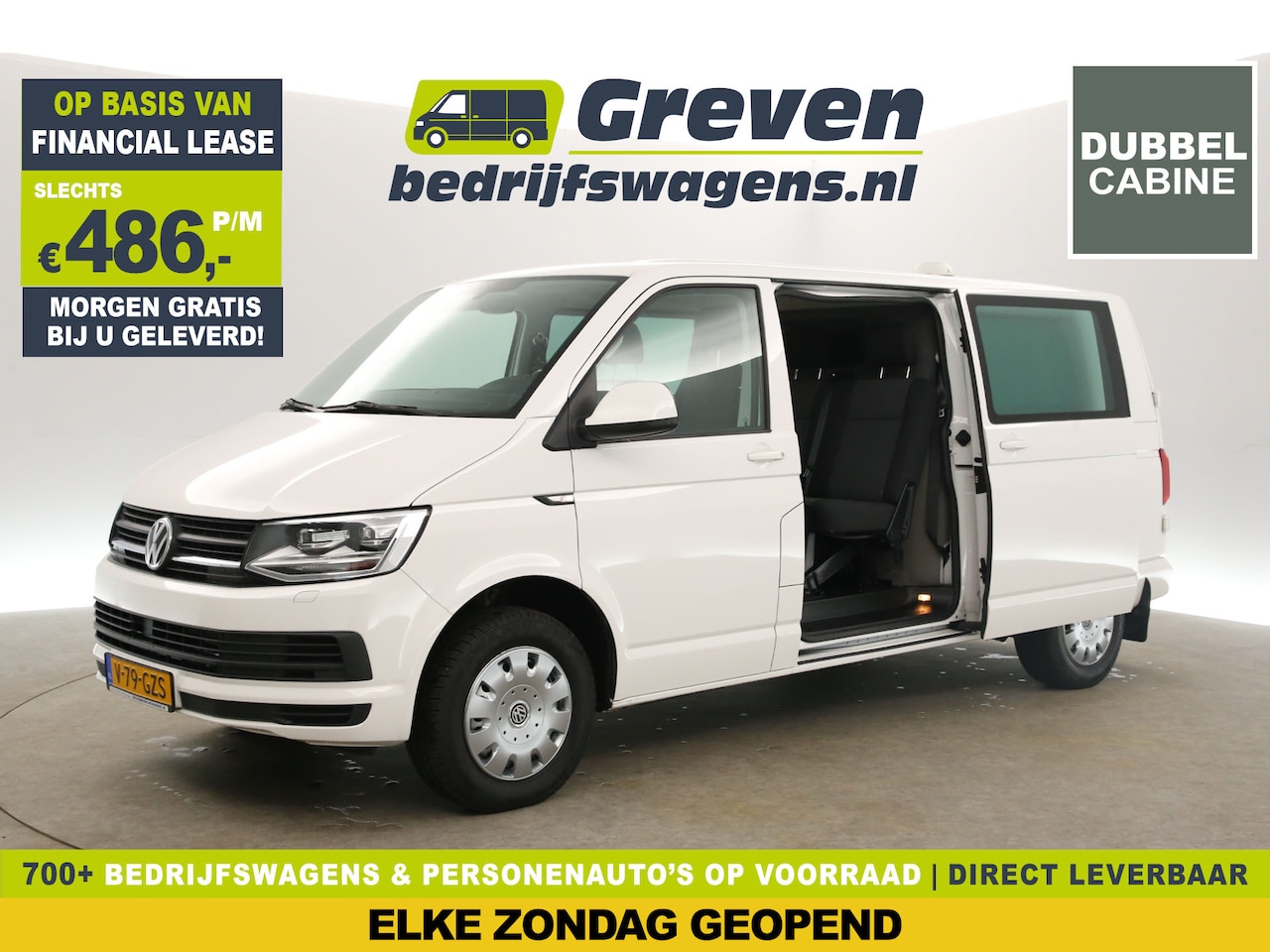 Volkswagen Transporter - 2.0 TDI L2H1 | Dubbele Cabine | 5 Persoons | 150PK DSG 2xSchuifdeur Trekhaak Airco Cruise - AutoWereld.nl