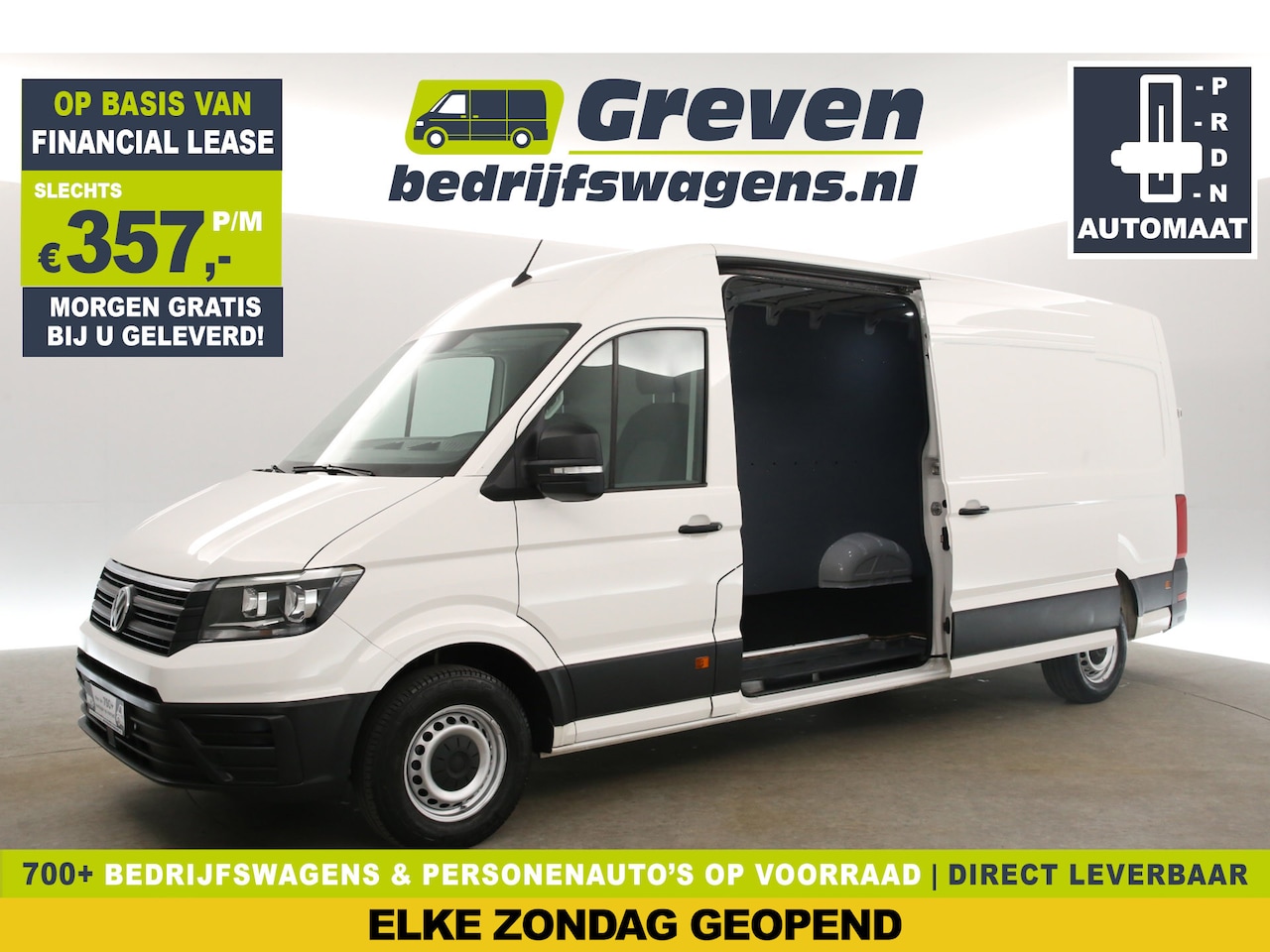 Volkswagen Crafter - 2.0 TDI L4H3 DSG Airco Carplay Cruise 2xSchuifdeur Stoelverwarming Trekhaak Navi PDC Elekt - AutoWereld.nl