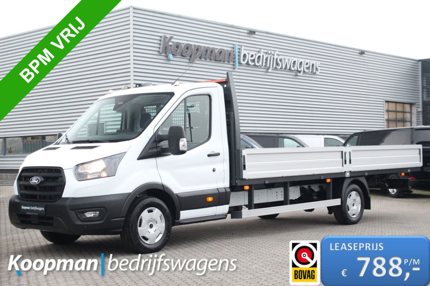 Ford Transit - 350 2.0TDCI 165pk L5H1 Trend RWD | Pick-up | Laadbak 5.2m | Airco | Cruise | 3500kg trekge - AutoWereld.nl