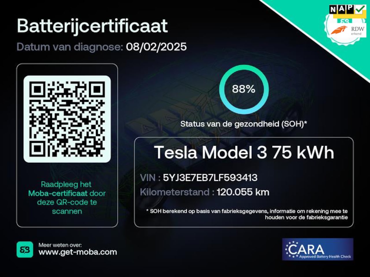 Tesla Model 3 - Long Range RWD Long Range AWD 75 kWh 88% SOH Trekhaak (1.000kg) - AutoWereld.nl