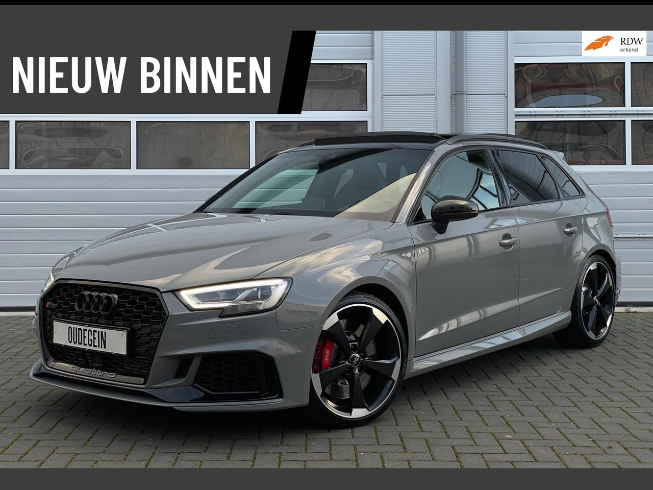 Audi A3 Sportback - 2.5 TFSI RS3 Quattro / ABT / RS Zetels / Pano / Acc / Lane Assist / Nardo Grey / Virtual / - AutoWereld.nl