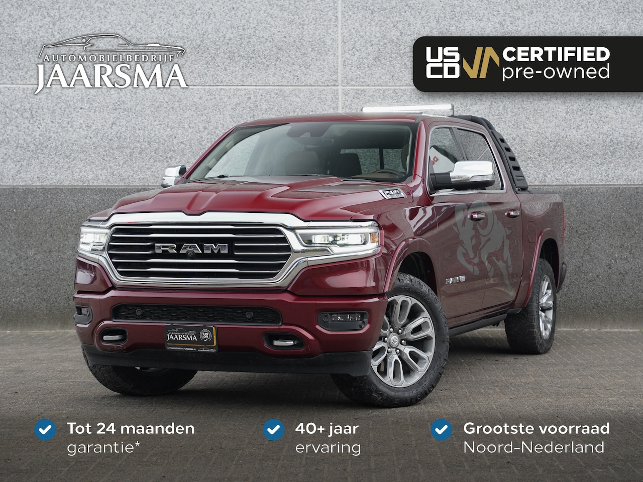 Dodge Ram 1500 - 5.7 V8 4x4 Crew Cab Longhorn | RAMBAR | Stoelverwarming en -ventilatie | Panoramadak | Har - AutoWereld.nl