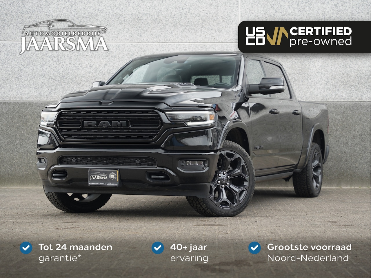 Dodge Ram 1500 - 5.7L V8 4x4 Limited CrewCab | Night Edition | Stoelverwarming en -ventilatie | Panoramadak - AutoWereld.nl