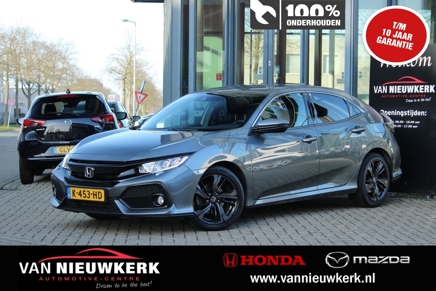 Honda Civic - 1.0 i-VTEC Turbo 126pk Elegance Carplay Parkeercamera Adap Cruise Draadloze lader - AutoWereld.nl